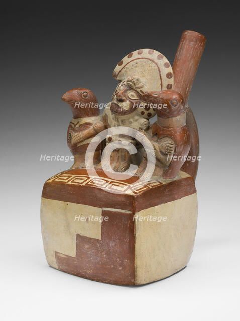 Vessel Depicting a Prisoner with Avian Captors, 100 B.C./A.D. 500. Creator: Unknown.