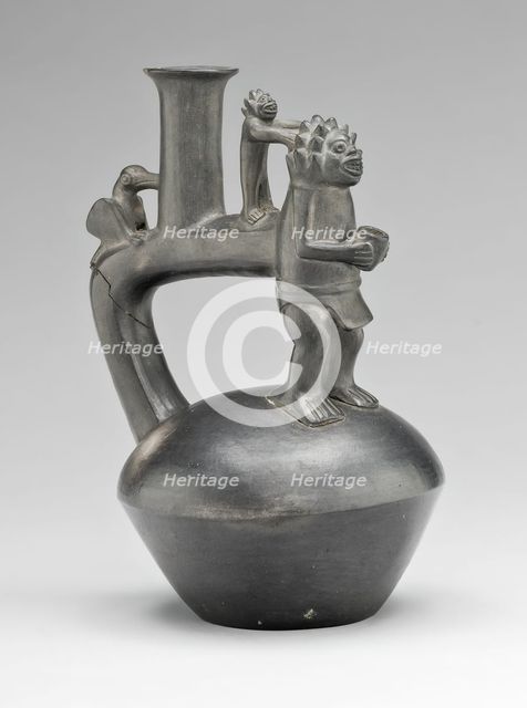 Vessel Depicting a Standing Figure with an Attendant, A.D. 1200/1450. Creator: Unknown.