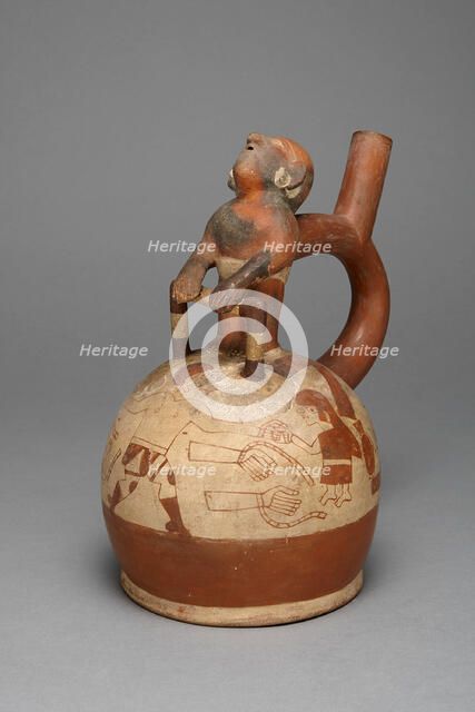 Vessel Depicting a Sacrifice with a Molded Captive Attached to the Spout, 100 B.C./A.D. 500. Creator: Unknown.