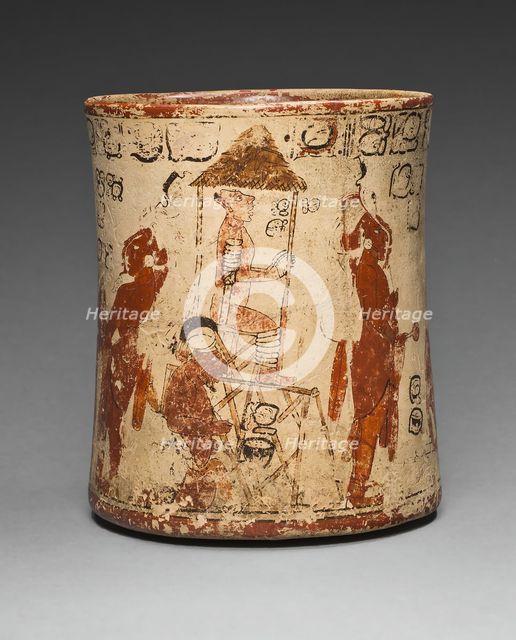 Vessel Depicting a Sacrificial Ceremony for a Royal Accession, A.D. 650/800. Creator: Unknown.