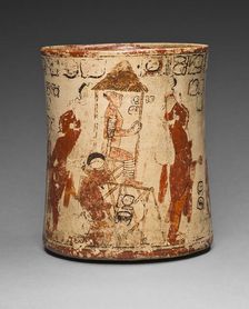 Vessel Depicting a Sacrificial Ceremony for a Royal Accession, A.D. 650/800. Creator: Unknown