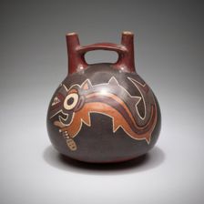 Vessel Depicting an Anthropomorphic Shark Holding a Trophy Head, 180 B.C./A.D. 500. Creator: Unknown
