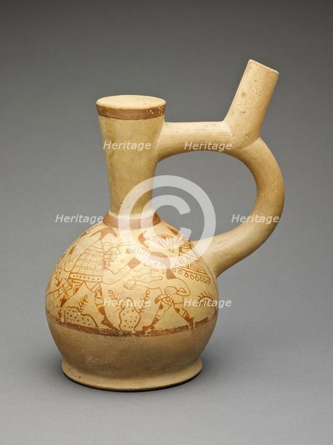 Vessel Depicting Animated Weapons and Helmets Capturing Prisoners, 100 B.C./A.D. 500. Creator: Unknown.