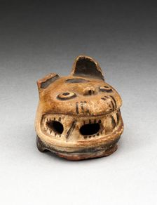 Vessel Fragment in the Form of a Feline Head, A.D. 600/1000. Creator: Unknown