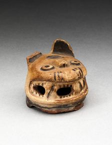 Vessel Fragment in the Form of a Feline Head, A.D. 600/1000. Creator: Unknown