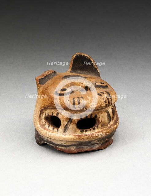Vessel Fragment in the Form of a Feline Head, A.D. 600/1000. Creator: Unknown.