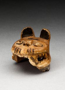 Vessel Fragment in the Form of a Feline Head, A.D. 600/1000. Creator: Unknown