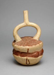 Vessel in Form of Stacked Bowls of Fruits, Vegetables, and Peanuts, A.D. 250/500. Creator: Unknown