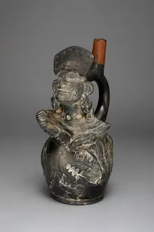 Vessel in the Form of a Figure, Possibly Ai-Apec, Fishing, 100 B.C./A.D. 500. Creator: Unknown