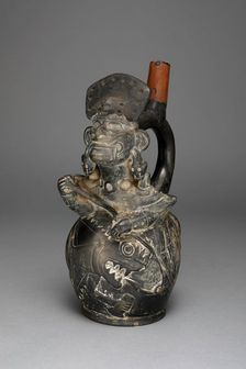 Vessel in the Form of a Figure, Possibly Ai-Apec, Fishing, 100 B.C./A.D. 500. Creator: Unknown