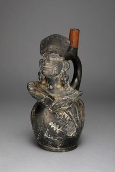Vessel in the Form of a Figure, Possibly Ai-Apec, Fishing, 100 B.C./A.D. 500. Creator: Unknown