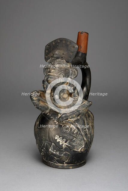 Vessel in the Form of a Figure, Possibly Ai-Apec, Fishing, 100 B.C./A.D. 500. Creator: Unknown.