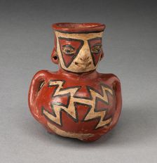 Vessel in the Form of a Figure with Geometric Face and Body Paint, 500 B.C./A.D. 200. Creator: Unknown