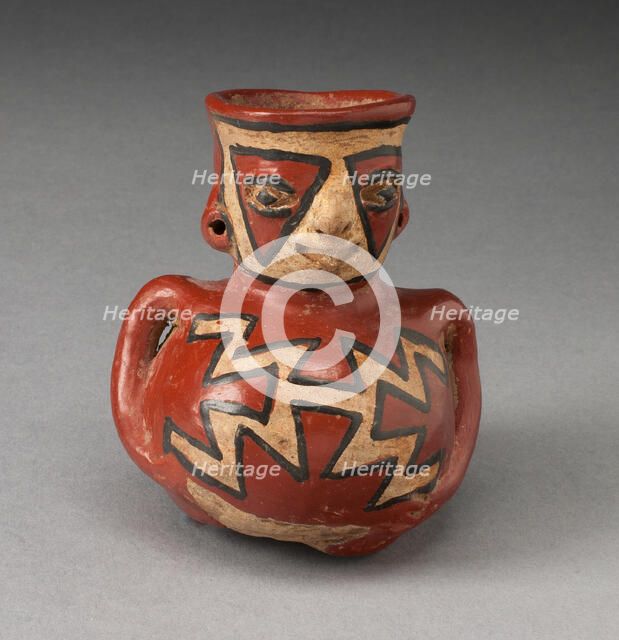 Vessel in the Form of a Figure with Geometric Face and Body Paint, 500 B.C./A.D. 200. Creator: Unknown.