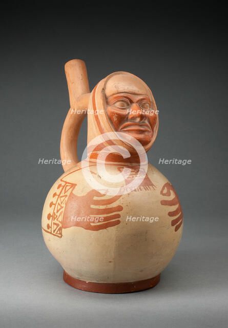 Vessel in the Form of a Figure with Sculpted Head and Arms and Hands Painted on..., 100 B.C./A.D. 50 Creator: Unknown.