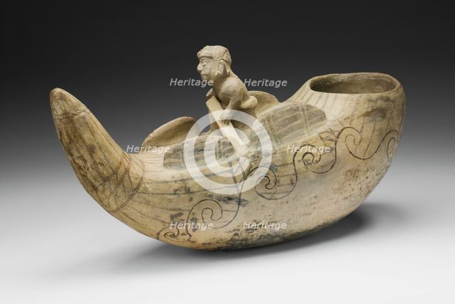 Vessel in the Form of a Fisherman in a Reed Boat, 100 B.C./A.D. 500. Creator: Unknown.