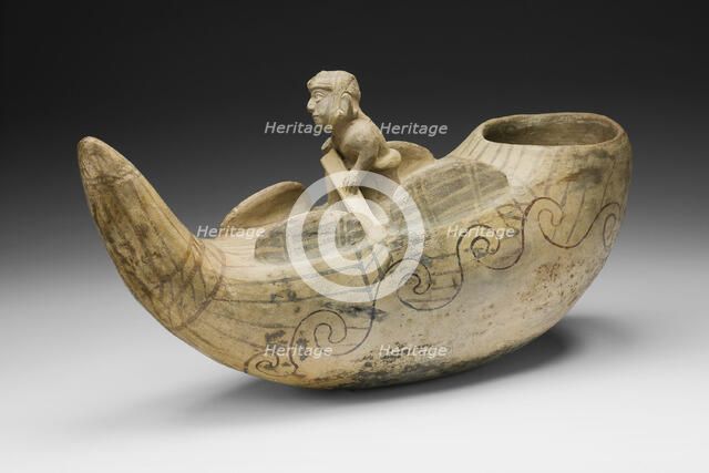 Vessel in the Form of a Fisherman in a Reed Boat, 100 B.C./A.D. 500. Creator: Unknown.