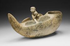 Vessel in the Form of a Fisherman in a Reed Boat, 100 B.C./A.D. 500. Creator: Unknown