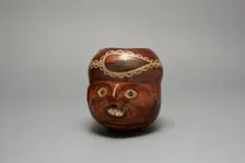 Vessel in the Form of a Human Head, Probably a Trophy Head, 180 B.C./A.D. 500. Creator: Unknown