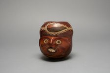 Vessel in the Form of a Human Head, Probably a Trophy Head, 180 B.C./A.D. 500. Creator: Unknown