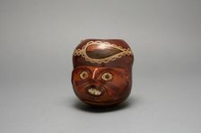 Vessel in the Form of a Human Head, Probably a Trophy Head, 180 B.C./A.D. 500. Creator: Unknown