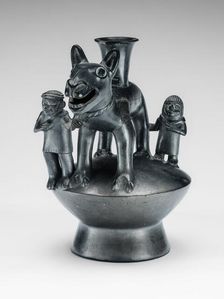 Vessel in the Form of a Llama and Attendant Figures, A.D. 1200/1450. Creator: Unknown