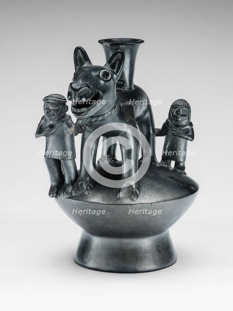 Vessel in the Form of a Llama and Attendant Figures, A.D. 1200/1450. Creator: Unknown.