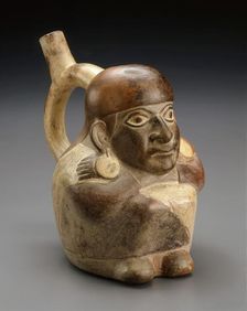 Vessel in the form of a seated figure, 300-500. Creator: Unknown