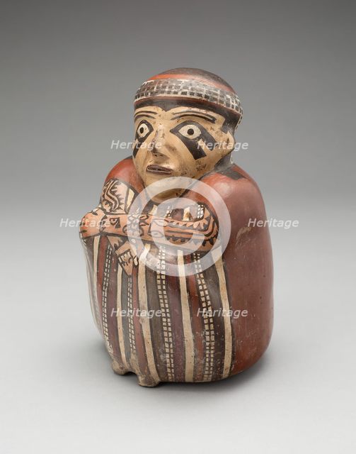 Vessel in the Form of a Seated Figure with Tattooed Arms, 180 B.C./A.D. 500. Creator: Unknown.