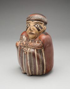 Vessel in the Form of a Seated Figure with Tattooed Arms, 180 B.C./A.D. 500. Creator: Unknown