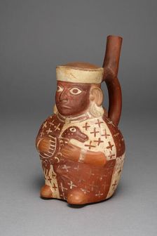 Vessel in the Form of a Seated Figure Holding a Duck, 100 B.C./A.D. 500. Creator: Unknown
