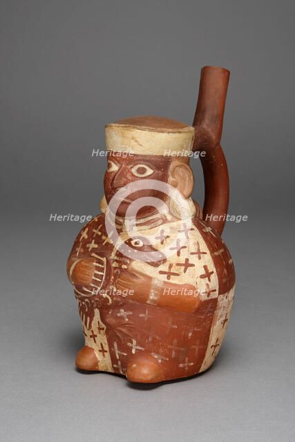 Vessel in the Form of a Seated Figure Holding a Duck, 100 B.C./A.D. 500. Creator: Unknown.