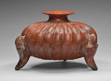 Vessel in the Form of a Squash with Parrot Supports, A.D. 1/200. Creator: Unknown