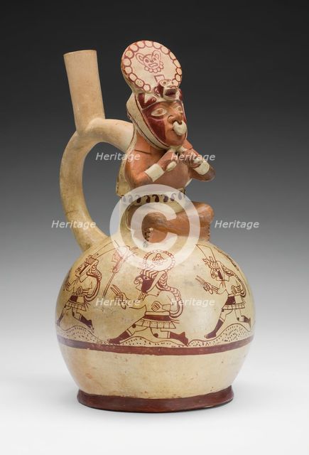 Vessel in the Form of a Royal Messenger with Ritual Runners, 100 B.C./A.D. 500. Creator: Unknown.