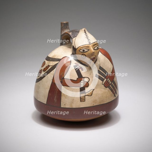 Vessel in the Form of a Warrior Holding Weapons, 180 B.C./A.D. 500. Creator: Unknown.