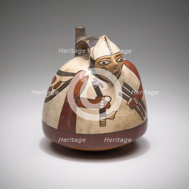 Vessel in the Form of a Warrior Holding Weapons, 180 B.C./A.D. 500. Creator: Unknown.