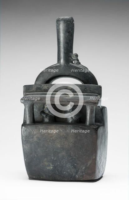 Vessel in the Form of Two Figures Seated Inside a Structure, A.D. 1200/1450. Creator: Unknown.