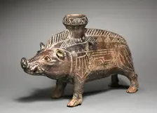 Vessel in the Shape of a Wild Boar, 700-500 BC. Creator: Unknown
