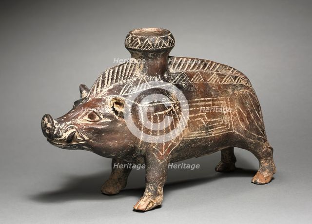 Vessel in the Shape of a Wild Boar, 700-500 BC. Creator: Unknown.