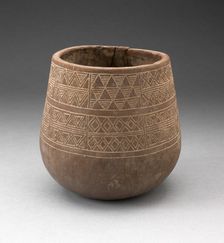 Vessel Incised with Panels of Textile-like Motifs, A.D. 1450/1532. Creator: Unknown