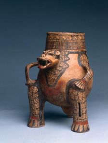 Vessel: Jaguar(?), c. 1000-1550. Creator: Unknown