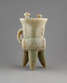 Vessel (jia) with stand, 1644-1912. Creator: Unknown