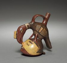 Vessel with Condor and Human Head, 400-1000. Creator: Unknown