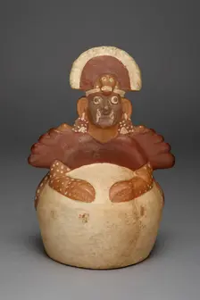Vessel with a Spout Modeled in the Form of Figure, Possibly Ai-Apec, Costumed as a..., 100 B.C./A.D. Creator: Unknown