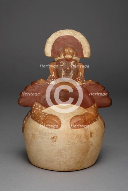 Vessel with a Spout Modeled in the Form of Figure, Possibly Ai-Apec, Costumed as a..., 100 B.C./A.D. Creator: Unknown.