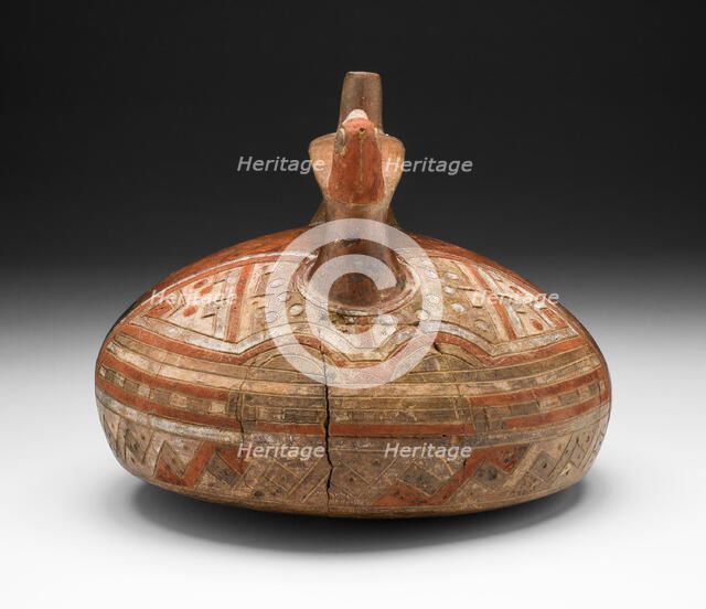 Vessel with Abstract Feline Mask and Bird-Head Spout, 650/150 B.C. Creator: Unknown.