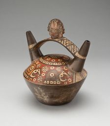 Vessel with Abstract Motifs and a Modeled Head, A.D. 700/900. Creator: Unknown