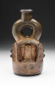 Vessel with Figure Seated Inside a Structure, c. 800 B.C. Creator: Unknown