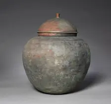 Vessel with Knobbed Lid, 676-935. Creator: Unknown