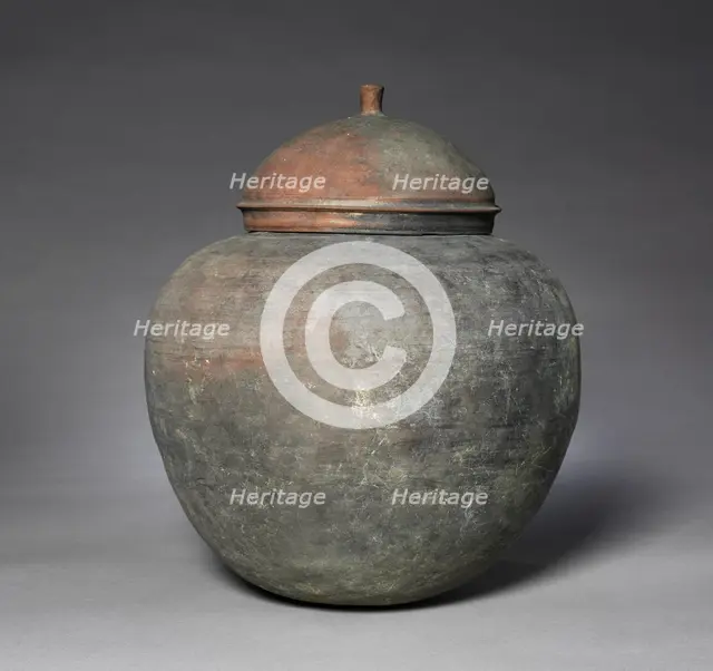 Vessel with Knobbed Lid, 676-935. Creator: Unknown.